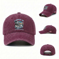 Flippers Up I Stand With The Peinguins Washed Cotton Baseball Cap Penguins Tariff Resist