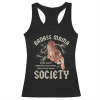 Funny Badass Mama Society Racerback Tank Top Vintage Tiger Mother's Day