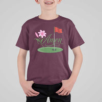 Amen Funny Golf T Shirt For Kid Azalea Floral Augusta Georgia for Golfers