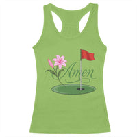 Amen Funny Golf Racerback Tank Top Azalea Floral Augusta Georgia for Golfers