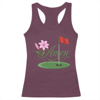 Amen Funny Golf Racerback Tank Top Azalea Floral Augusta Georgia for Golfers
