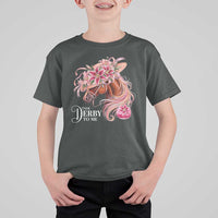 Talk Derby To Me T Shirt For Kid Funny Horse Racing Derby Day Stargazer Lilies
