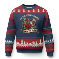 Celebrating 152 Years Derby Day Ugly Christmas Sweater Vintage Horse Racing Roses