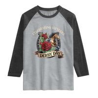 Celebrating 152 Years Derby Day Raglan Shirt Vintage Horse Racing Roses
