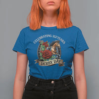 Celebrating 152 Years Derby Day T Shirt For Women Vintage Horse Racing Roses