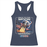 Back To The Moon Mission 2026 Racerback Tank Top Rocket Launch Moon Space Program