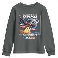 Back To The Moon Mission 2026 Youth Sweatshirt Rocket Launch Moon Space Program