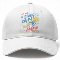 In My String Cheese Mama Era Baseball Cap Funny Mom Life Coquette Bow