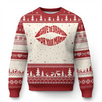 Save The Drama For Your Mama Ugly Christmas Sweater Retro 90s Sitcom