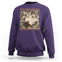 Just A Mom Trying To Keep Her Ducks In A Row Sweatshirt Funny Duck Mom
