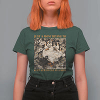 Just A Mom Trying To Keep Her Ducks In A Row T Shirt For Women Funny Duck Mom