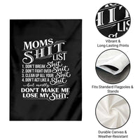 Mom Shit List Garden Flag Funny Mom Life Sarcastic Mothers Day