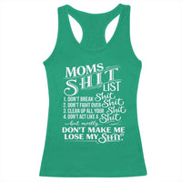 Mom Shit List Racerback Tank Top Funny Mom Life Sarcastic Mothers Day