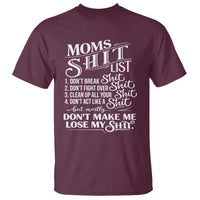 Mom Shit List T Shirt Funny Mom Life Sarcastic Mothers Day