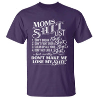 Mom Shit List T Shirt Funny Mom Life Sarcastic Mothers Day