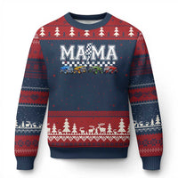 Monster Truck Mama Ugly Christmas Sweater Funny Truck Mom Checkered Mother's Day