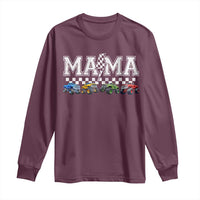 Monster Truck Mama Long Sleeve Shirt Funny Truck Mom Checkered Mother's Day