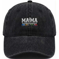 Monster Truck Mama Washed Cotton Baseball Cap Funny Truck Mom Checkered Mother's Day