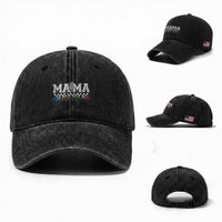 Monster Truck Mama Washed Cotton Baseball Cap Funny Truck Mom Checkered Mother's Day
