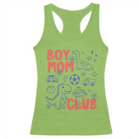 Boy Mom Club Racerback Tank Top Mom Of Boys Dinosaur Kids Toy Doodles