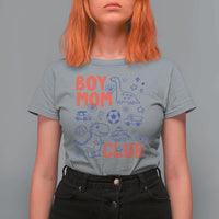 Boy Mom Club T Shirt For Women Mom Of Boys Dinosaur Kids Toy Doodles
