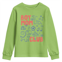 Boy Mom Club Youth Sweatshirt Mom Of Boys Dinosaur Kids Toy Doodles