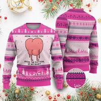Mom I Love You From The Bottom Of My Heart Ugly Christmas Sweater Family Humor