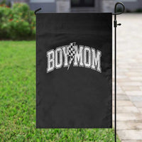 Boy Mom Lightning Bolt Checkered Varsity Son Mama Garden Flag