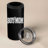 Boy Mom Lightning Bolt Checkered Varsity Son Mama 4 in 1 Can Cooler Tumbler