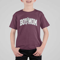 Boy Mom Lightning Bolt Checkered Varsity Son Mama T Shirt For Kid