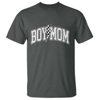 Boy Mom Lightning Bolt Checkered Varsity Son Mama T Shirt