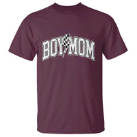 Boy Mom Lightning Bolt Checkered Varsity Son Mama T Shirt