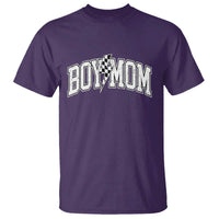 Boy Mom Lightning Bolt Checkered Varsity Son Mama T Shirt