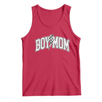 Boy Mom Lightning Bolt Checkered Varsity Son Mama Tank Top
