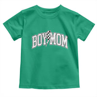 Boy Mom Lightning Bolt Checkered Varsity Son Mama Toddler T Shirt