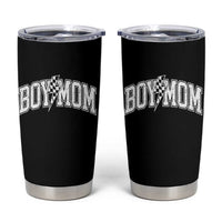 Boy Mom Lightning Bolt Checkered Varsity Son Mama Tumbler Cup