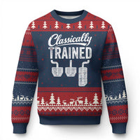 Classically Trained Manual Car Ugly Christmas Sweater Pedals Driving Humor