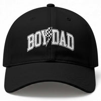 Boy Dad Lightning Bolt Checkered Varsity Son Daddy Baseball Cap