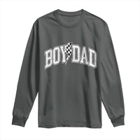 Boy Dad Lightning Bolt Checkered Varsity Son Daddy Long Sleeve Shirt