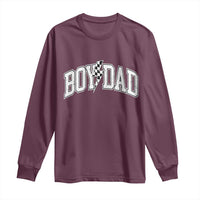 Boy Dad Lightning Bolt Checkered Varsity Son Daddy Long Sleeve Shirt