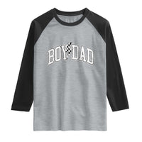 Boy Dad Lightning Bolt Checkered Varsity Son Daddy Raglan Shirt
