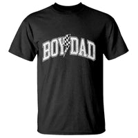 Boy Dad Lightning Bolt Checkered Varsity Son Daddy T Shirt