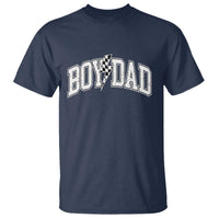 Boy Dad Lightning Bolt Checkered Varsity Son Daddy T Shirt
