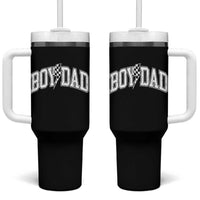 Boy Dad Lightning Bolt Checkered Varsity Son Daddy Tumbler With Handle