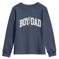 Boy Dad Lightning Bolt Checkered Varsity Son Daddy Youth Sweatshirt