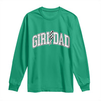 Girl Dad Lightning Bolt Checkered Varsity Daughter Daddy Long Sleeve Shirt