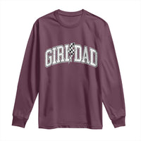 Girl Dad Lightning Bolt Checkered Varsity Daughter Daddy Long Sleeve Shirt