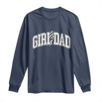 Girl Dad Lightning Bolt Checkered Varsity Daughter Daddy Long Sleeve Shirt