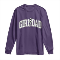 Girl Dad Lightning Bolt Checkered Varsity Daughter Daddy Long Sleeve Shirt