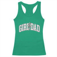 Girl Dad Lightning Bolt Checkered Varsity Daughter Daddy Racerback Tank Top